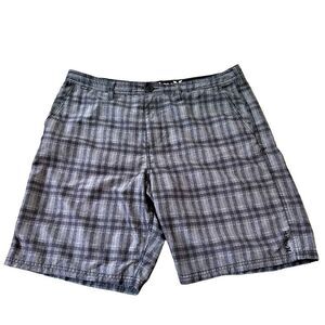 Hurley grey plaid board shorts